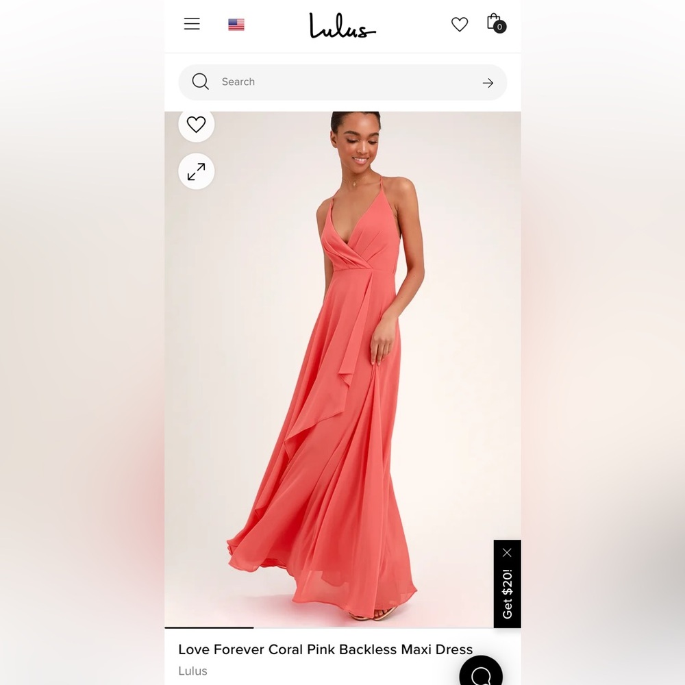 Elegant Coral Maxi Dress